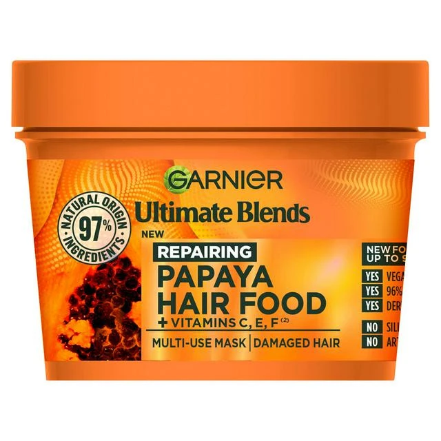 Garnier Ultimate Blends Repairing Hair Food Papaya & Amla 3 In 1 Damaged Hair Mask 390ml price in Bangladesh | Authentic Product by Shundorjo