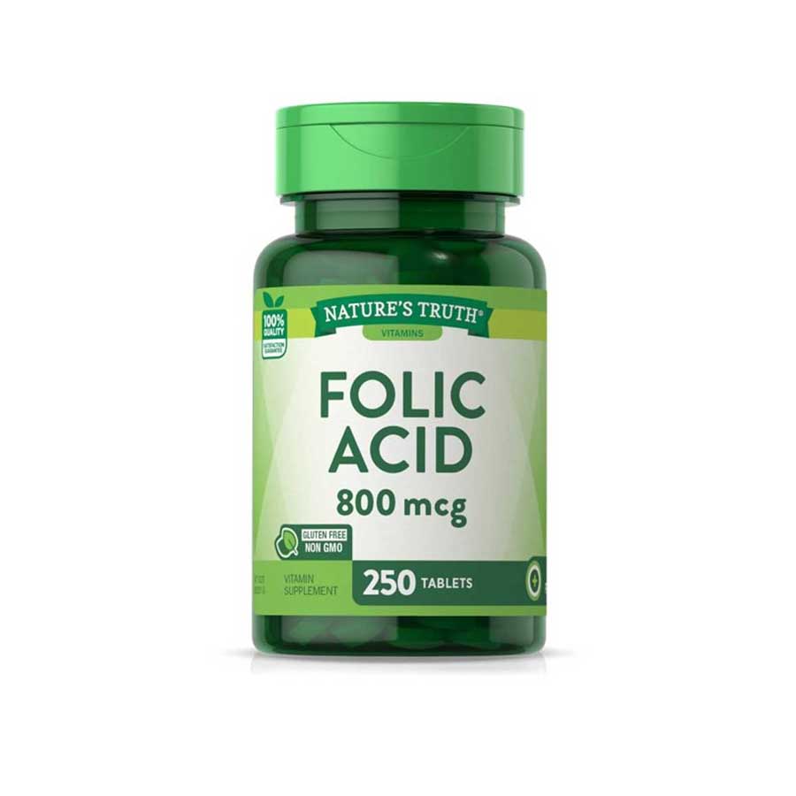 Natures Truth Folic Acid 800 Mcg Vitamin 250 Tablets