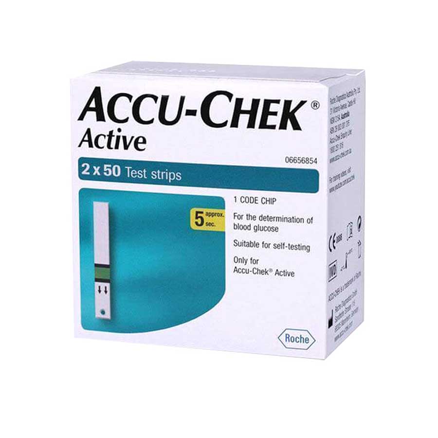 Accu Chek Active Blood Glucose Test Strips 100s