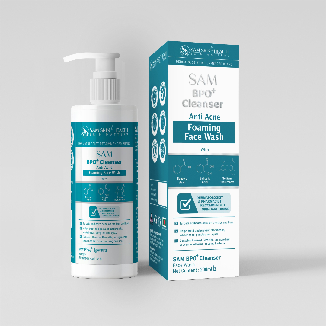 SAM BPO+ Cleanser 200ML – Acne Control Face Wash with Benzoyl Peroxide price in Bangladesh | Authentic Product by Shundorjo