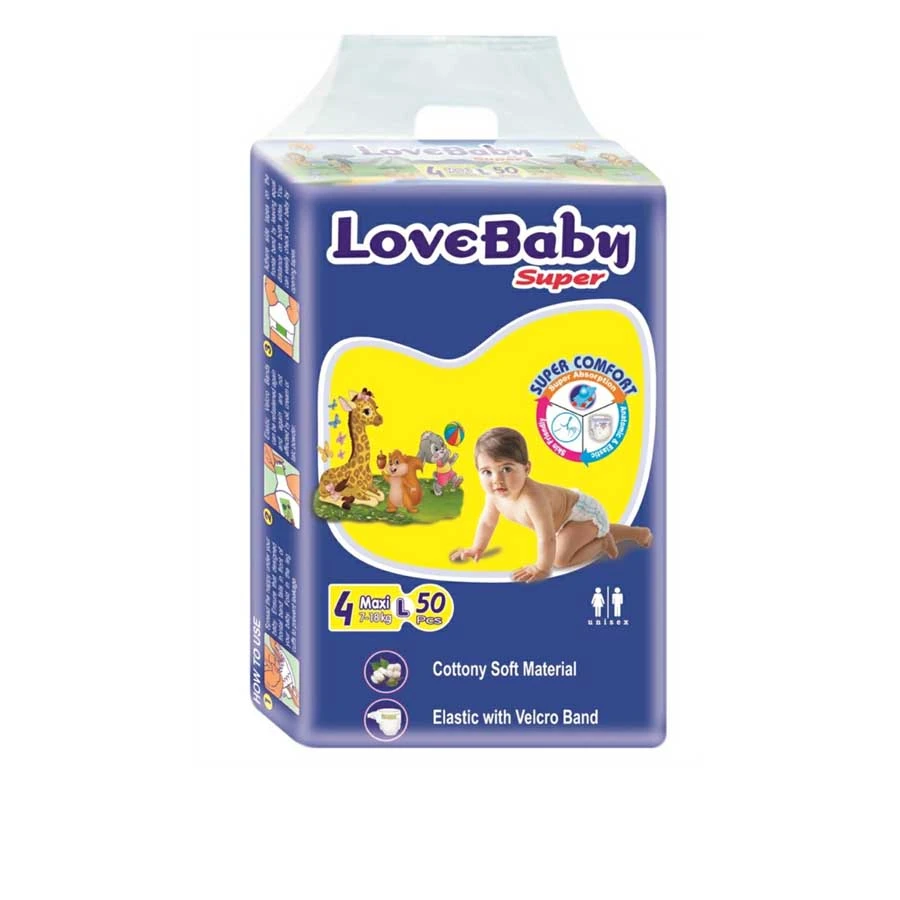 LoveBaby Supper Diaper Belt Maxi 4 L (7-18kg) 50pcs price in Bangladesh | Authentic Product by Shundorjo