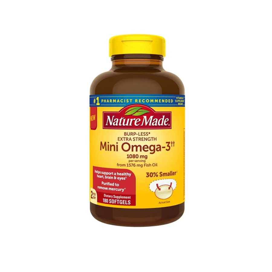 Nature Made Burp-Less 1080mg Mini Omega 3 Fish Oil 180 Softgels price in Bangladesh | Authentic Product by Shundorjo