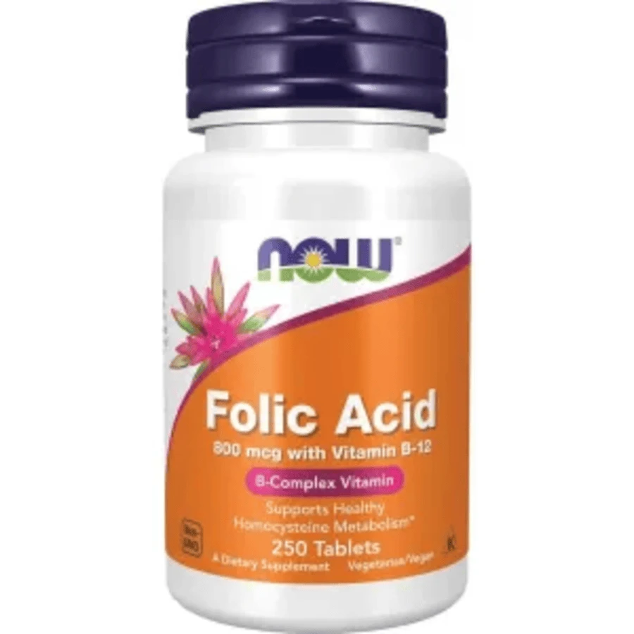 NOW Foods Folic Acid 800 mcg with Vitamin B-12 250 Tabs price in Bangladesh | Authentic Product by Shundorjo