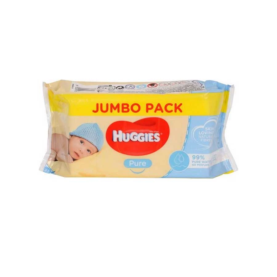 Huggies Baby Wipes Pure Skin Loving Natural Fibers 72pcs price in Bangladesh | Authentic Product by Shundorjo