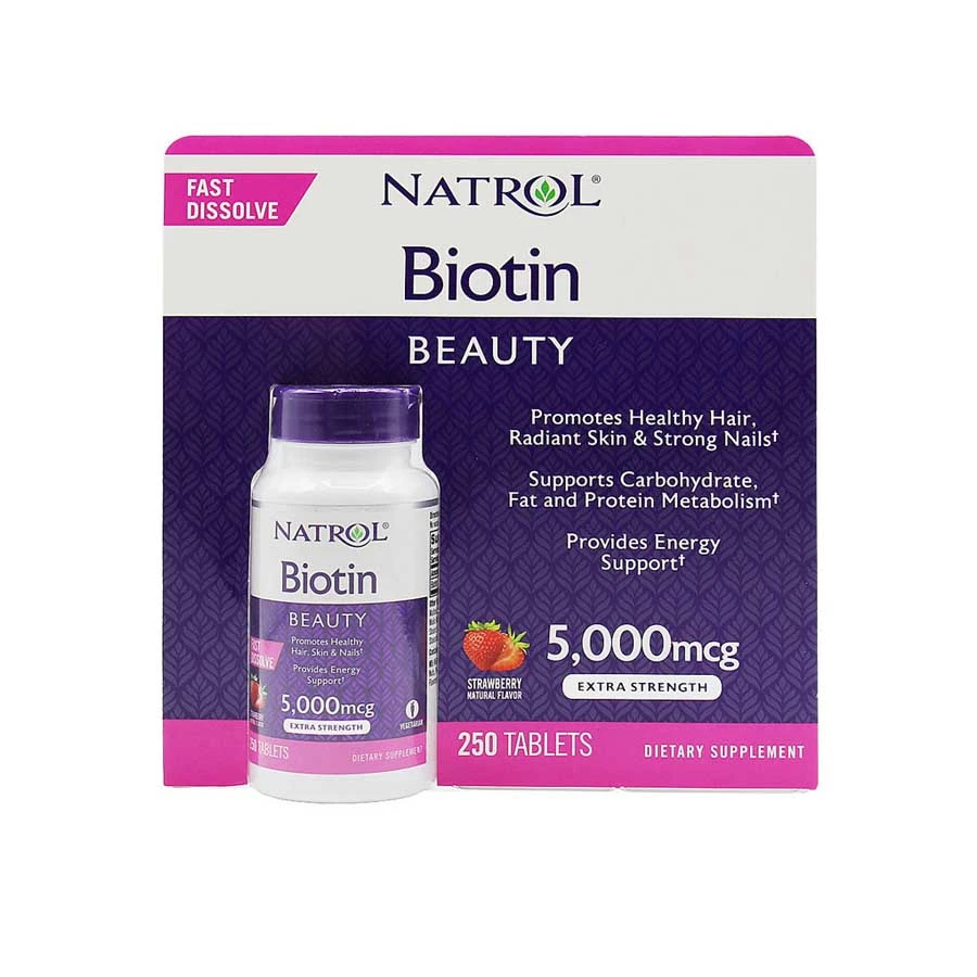 Natrol Biotin Fast Dissolve Strawberry Flavor 5000mcg 250 Tablets price in Bangladesh | Authentic Product by Shundorjo