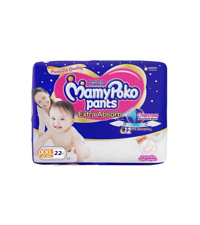 MamyPoko Pants Diaper Pant XXL (15-25kg) 22pcs price in Bangladesh | Authentic Product by Shundorjo