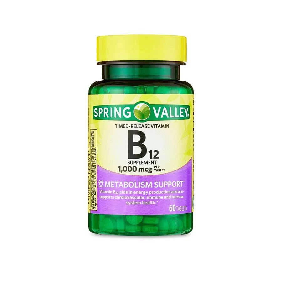 Spring Valley Vitamin B12 1000mcg Timed Release 60 Tablets price in Bangladesh | Authentic Product by Shundorjo
