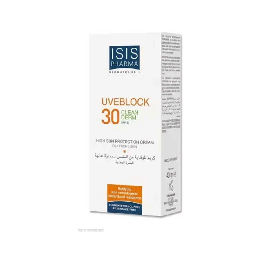 ISISPHARMA Uveblock Clean Derm SPF 30 Cream 40ml price in Bangladesh | Authentic Product by Shundorjo