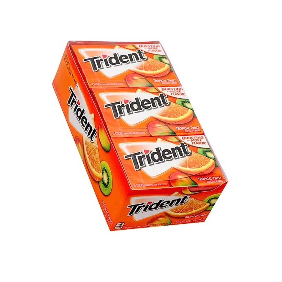 Trident Tropical Twist Sugar Free Gum 12 Packs price in Bangladesh | Buy original Foreign