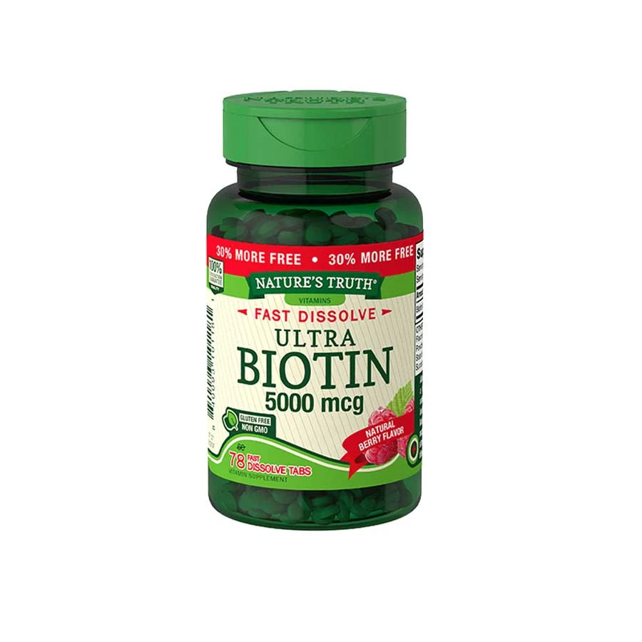 Nature’s Truth Ultra Biotin 5,000mcg Natural Berry Flavor Fast Dissolve 78pcs price in Bangladesh | Authentic Product by Shundorjo