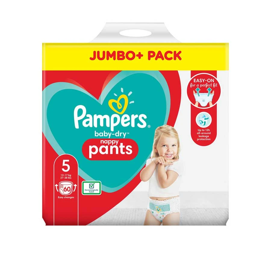 Pampers Baby Dry Pant Jumbo 5 (12kg-17kg) 60 Diapers price in Bangladesh | Authentic Product by Shundorjo